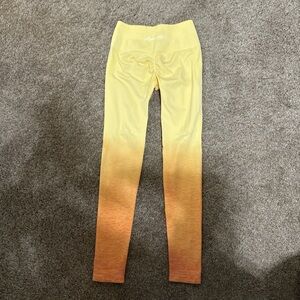 Alphalete amplify Yellow and orange ombre leggings #leggings